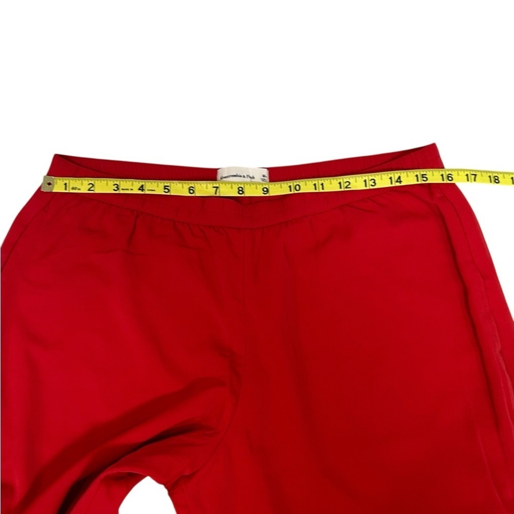 Abercrombie & Fitch Womens Drapey Pull On Wide Leg Pants Medium High Rise Red - Picture 6 of 11